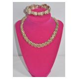 Coro Necklace & Bracelet Set Gold Tone