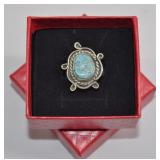 Sterling Turquoise Ring Sz 6.5