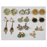 Vintage Clip & Screw Back Earrings 10 pcs
