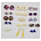 Vintage Colorful Earring Lot (15 Pairs)