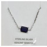 Sterling Blue Sapphire Bracelet 6'