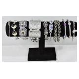 Silver Tone Bracelet Lot 10pc Mixed Styles