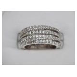 Sterling Multi Row CZ Ring