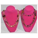 2pc Vintage Glass Beaded Necklaces