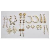 10 Pc Gold Tone Earrings Lot