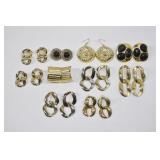 10 Pc Gold Tone Statement Earrings