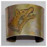 Handmade Egyptian Wolf Copper Cuff