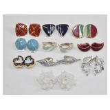 Vintage Clip-On Earrings Lot 10 pcs