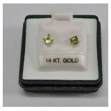 14KT Gold Peridot Stud Earrings