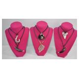 6pc Tribal Style Pendant Necklace Lot