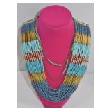 Multi Strand Beaded Statement Necklace