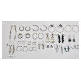 20 Pairs Mixed Silver Tone Earrings