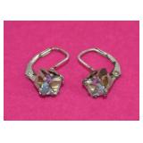 Sterling & Turquoise Leverback Earrings