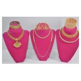 Gold Tone Jewelry Lot Bracelets Necklaces