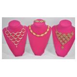 Vintage Gold Tone Necklace Lot ï¿½Beehiveï¿½