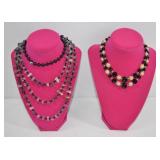 2pc Glass Bead Statement Necklaces