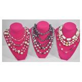 9 Pc Statement Necklace Lot Mixed Styles