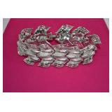 Coro Silver Tone Link Bracelet 8'