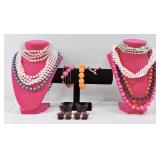 Faux Pearl Jewelry Lot Necklaces Bracelets