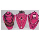 Mixed Costume Jewelry Lot Black & Silver