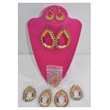 7 Pr Beaded & Woven Dangle Earrings