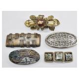 Vintage Mixed Metal Barrettes Lot
