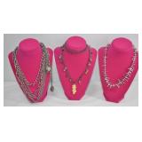 3 Statement Fashion Necklaces Lot