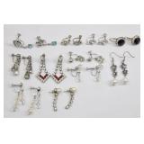 11 Pairs Rhinestone & Vintage Earrings