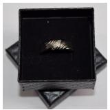 Sterling Ring w/ 3 Diamonds Sz 10