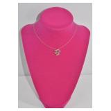 10KT Gold Mom Heart Diamond Pendant Necklace