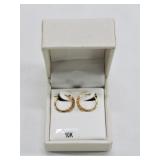 10KT Gold Gemstone Hoop Earrings