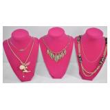 Vintage Gold Tone Necklace Lot 5 Pc
