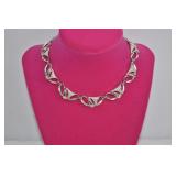 Coro Silver Tone Link Necklace 16'