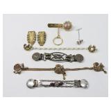 Vintage Scarf Clips & Shoe Clips Lot