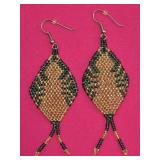 Hand Beaded Glass Dangle Earrings