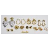 Gold Tone Earring Lot (10 Pairs)
