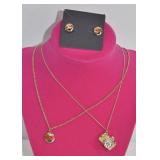 2 Necklaces & Emoji Earrings Lot