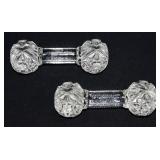 Pair Vintage Crystal Knife Rests