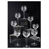 8 Cut Crystal Wine Glasses Set