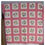Vintage Pinwheel Quilt Pink Border