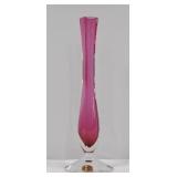 Val St Lambert Pink Bud Vase