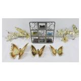 Metal Butterfly Wall Decor Lot + Frame