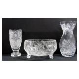 3pc Pinwheel Cut Crystal Lot