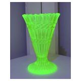 Uranium Glass Vaseline Vase 5.5'