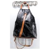 Vintage Black & Tan Patent Backpack