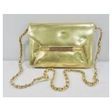 Elka Gold Tone Evening Bag w Chain