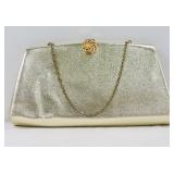 Vintage HL USA Gold Clutch w Chain
