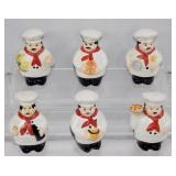 MCM Pot Bellied Chef Spice Jars Set 6pc