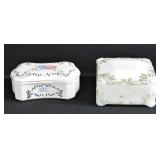 2 Vintage Porcelain Dresser Trinket Boxes
