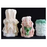Decorative Relief Pillar Candles (3)
